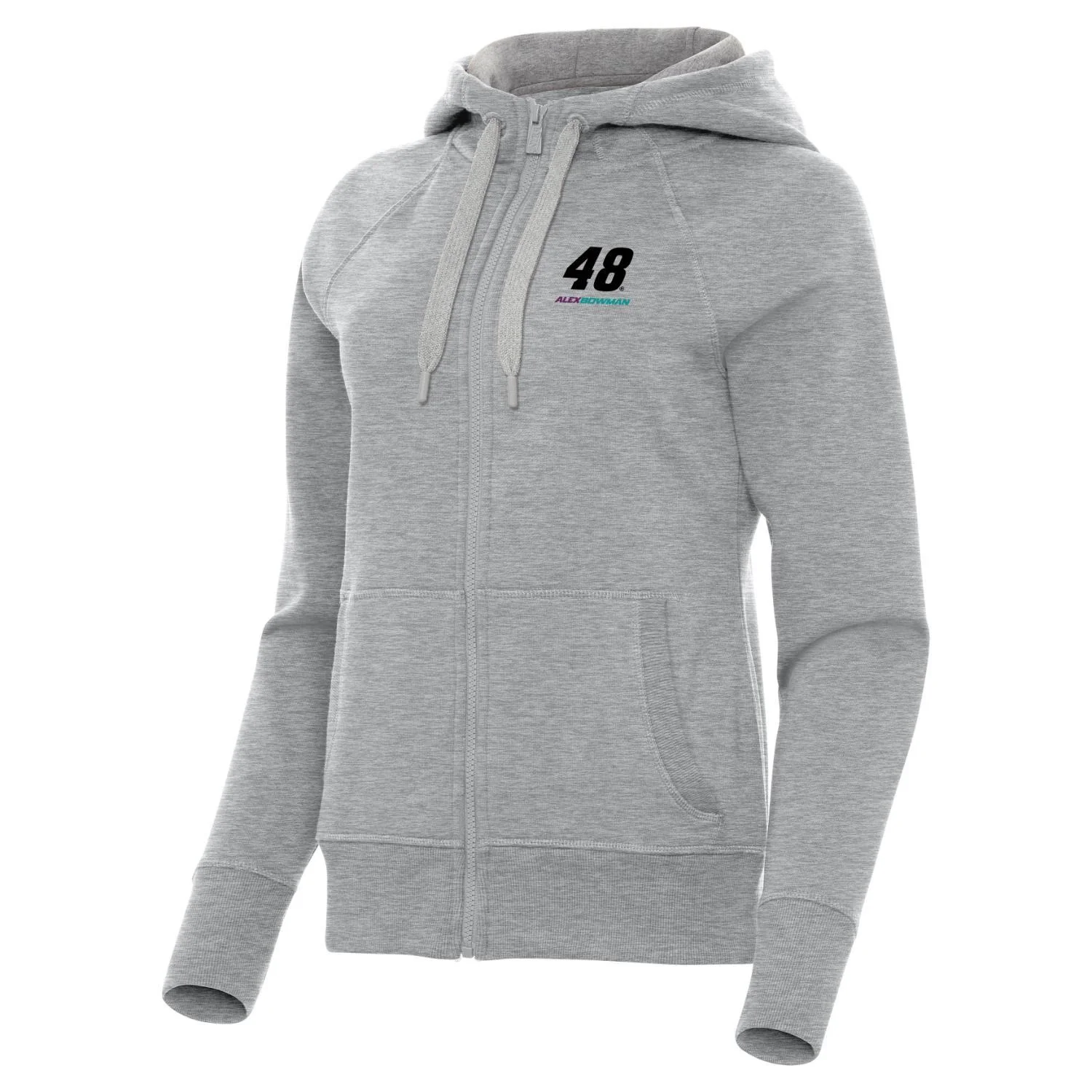 Alex Bowman #48 Women's Victory FZ Hoodie - Grey Heather