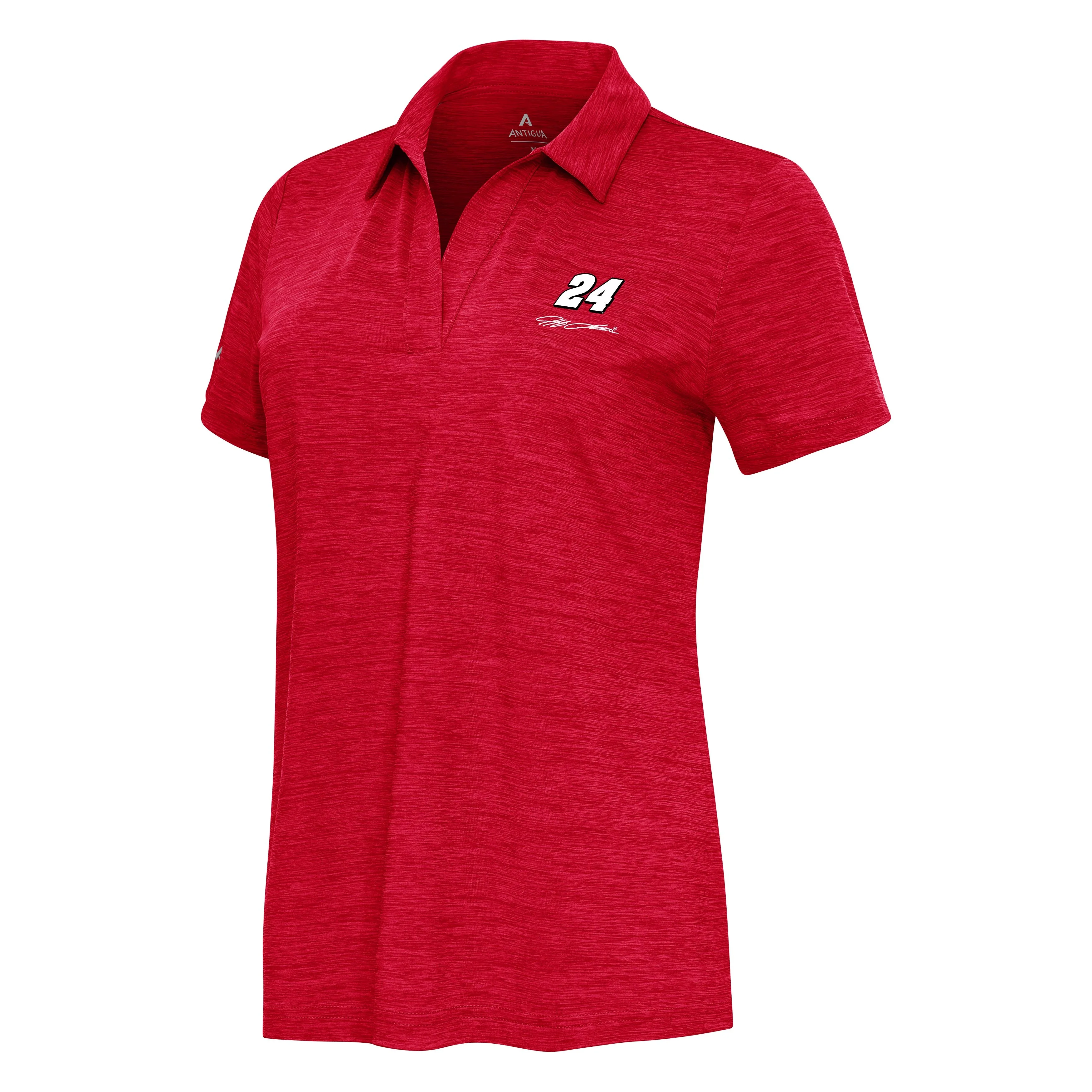 Jeff Gordon #24 Women's Layout V-Neck Polo - Dark Red Heather
