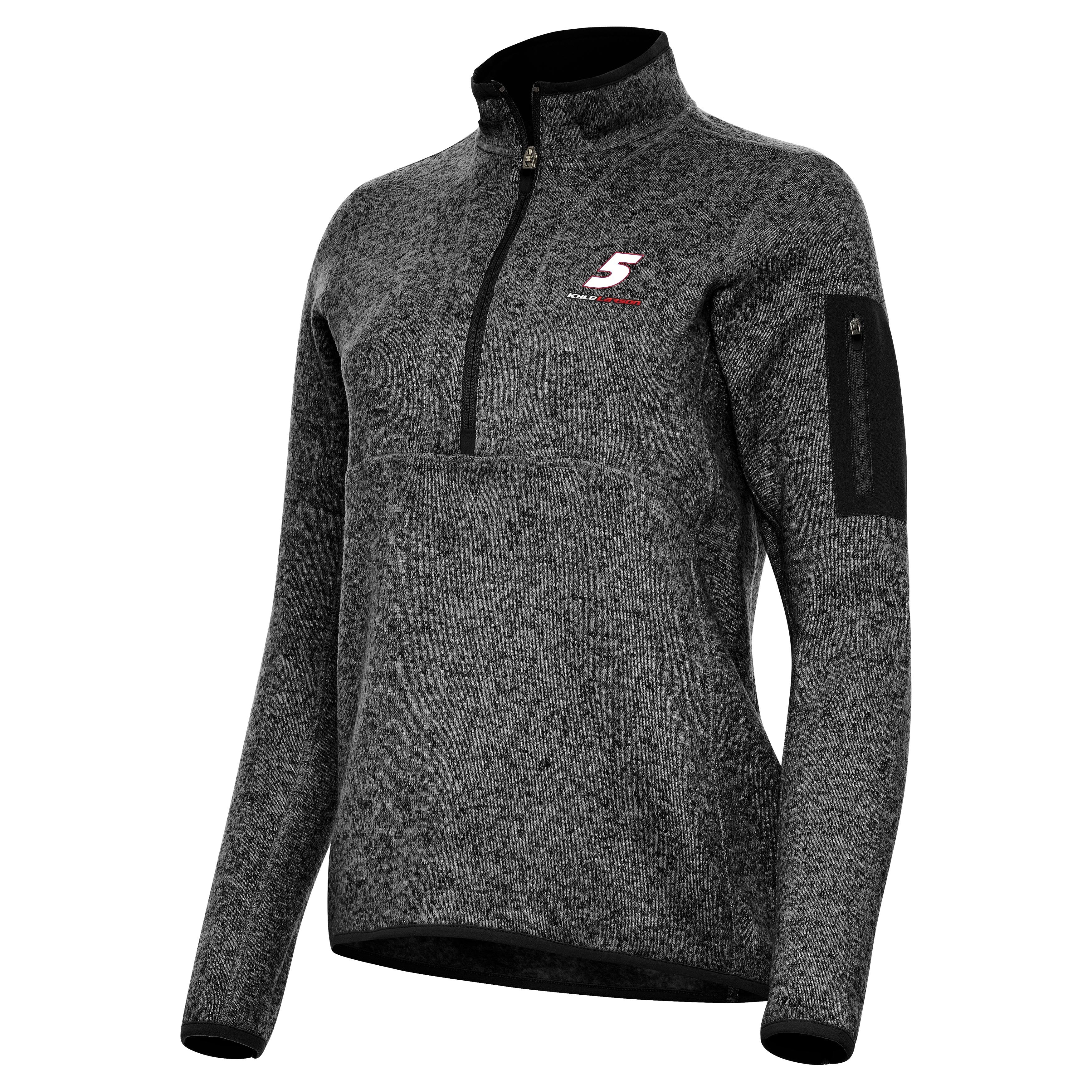 Kyle Larson #5 Women's Fortune 1/4 Zip Pullover - Black Heather